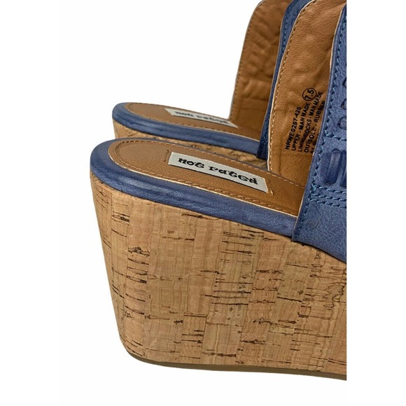 NEW Womens Not Rated Francie Blue Woven Wedge Sandals Shoes Open Toe Clogs 7.5 M - Picture 2 of 10